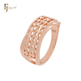 Multi Rhombus mesh Rose Gold Fashion Rings