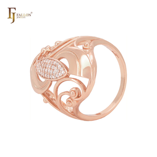 Marquise of Marquise with white CZs Rose Gold Fashion Rings