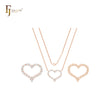 Ultra Copper Hearty cluster white CZs Rose Gold Necklace