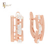 Chain link rail design Rose Gold two tone Clip-On Earrings