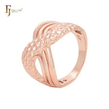 Interlocking Crossing geometric 14K Gold, Rose Gold Fashion Rings