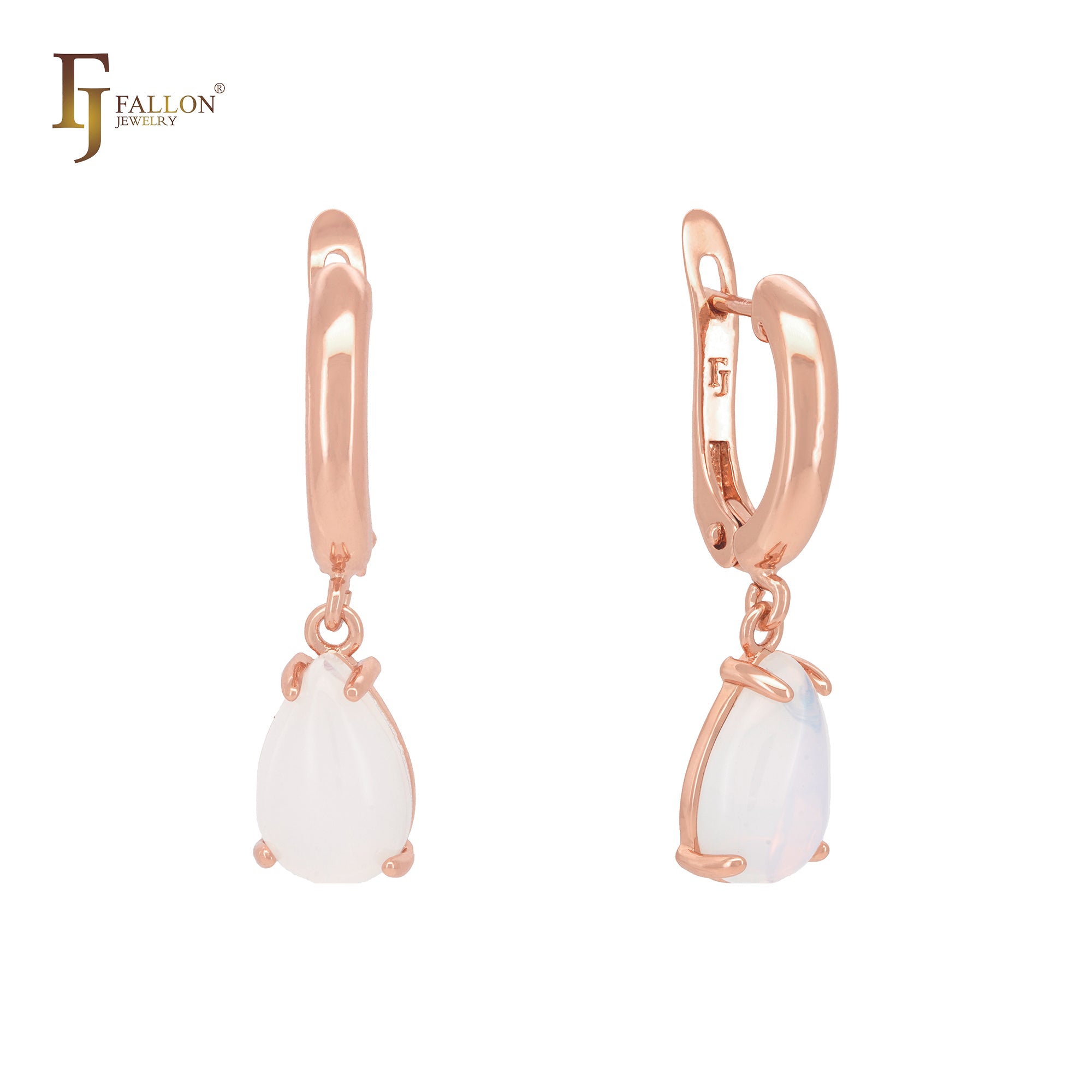 Solitaire white clawed CZ Rose Gold Clip-On Earrings