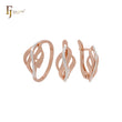 Double butterflies filigree Rose Gold Clip-On Earrings