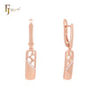 Half window shape geometric Rose Gold Clip-On Earrings