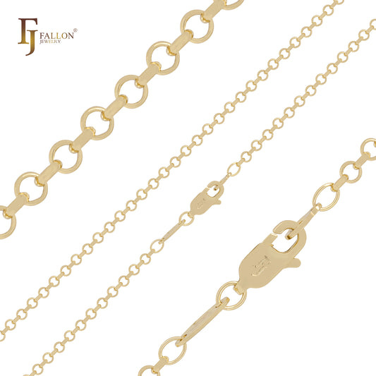 Ultra thin rolo ring link classic 14K Gold, Rose Gold, White Gold rolo chain