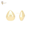 Glossy rhombus shaped 14K Gold, Rose Gold, White Gold Stud Earrings