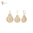 Filigree bottle of white CZs 14K Gold Jewelry Set with Pendant