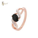 Elegant Rounded Round CZ cubic zirconia Rose Gold Engagement Rings