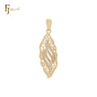 Marquise twisted complex filigree design 14K Gold, Rose Gold Pendant