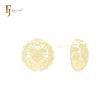 Pineapple texuted rounded 14K Gold, Rose Gold, White Gold Stud Earrings