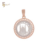 Circular Kleidoscope islamic temple Rose Gold two tone Islamic Pendant