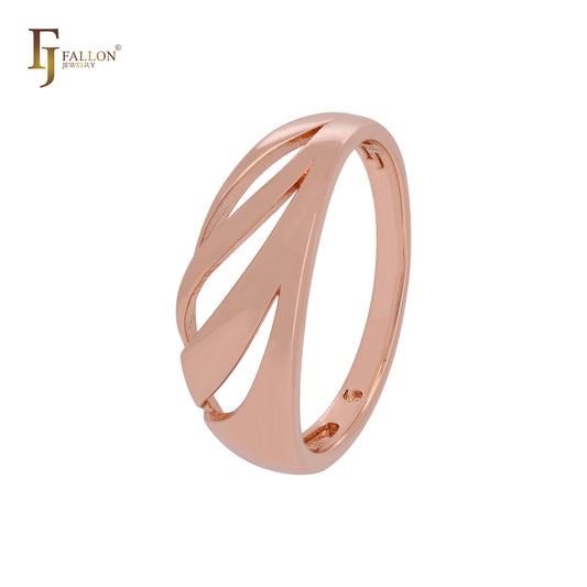 Big leave of rows Rose Gold Fashion Rings