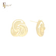 Triple interlocking petals flower 14K Gold, Rose Gold, White Gold Stud Earrings