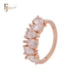 Luxurious alternative cluster white CZs Rose Gold Fashion Rings