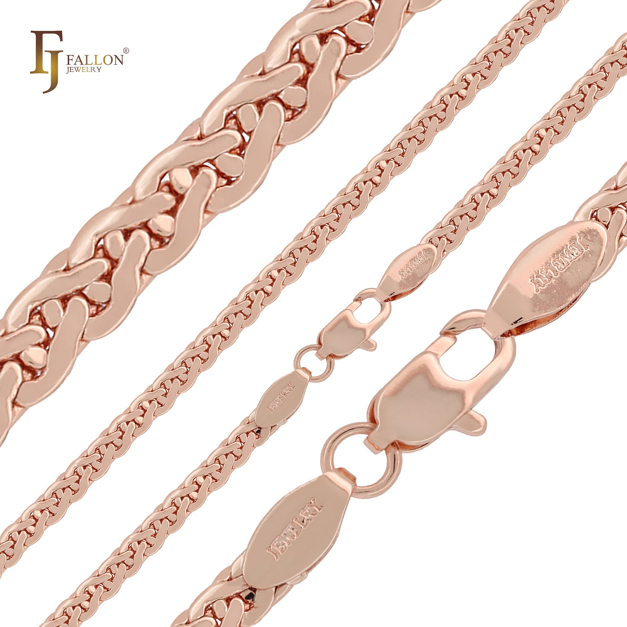 Compact fancy crossing C link 14K Gold, Rose Gold chains