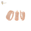 Multi Rhombus mesh Rose Gold Jewelry Set with Rings