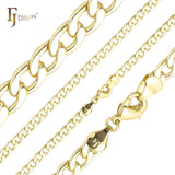 Round Curb link chains plated in Rose Gold, 14K Gold, White Gold