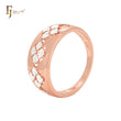 Thousand triple geometric Rose Gold two tone Fashion Rings