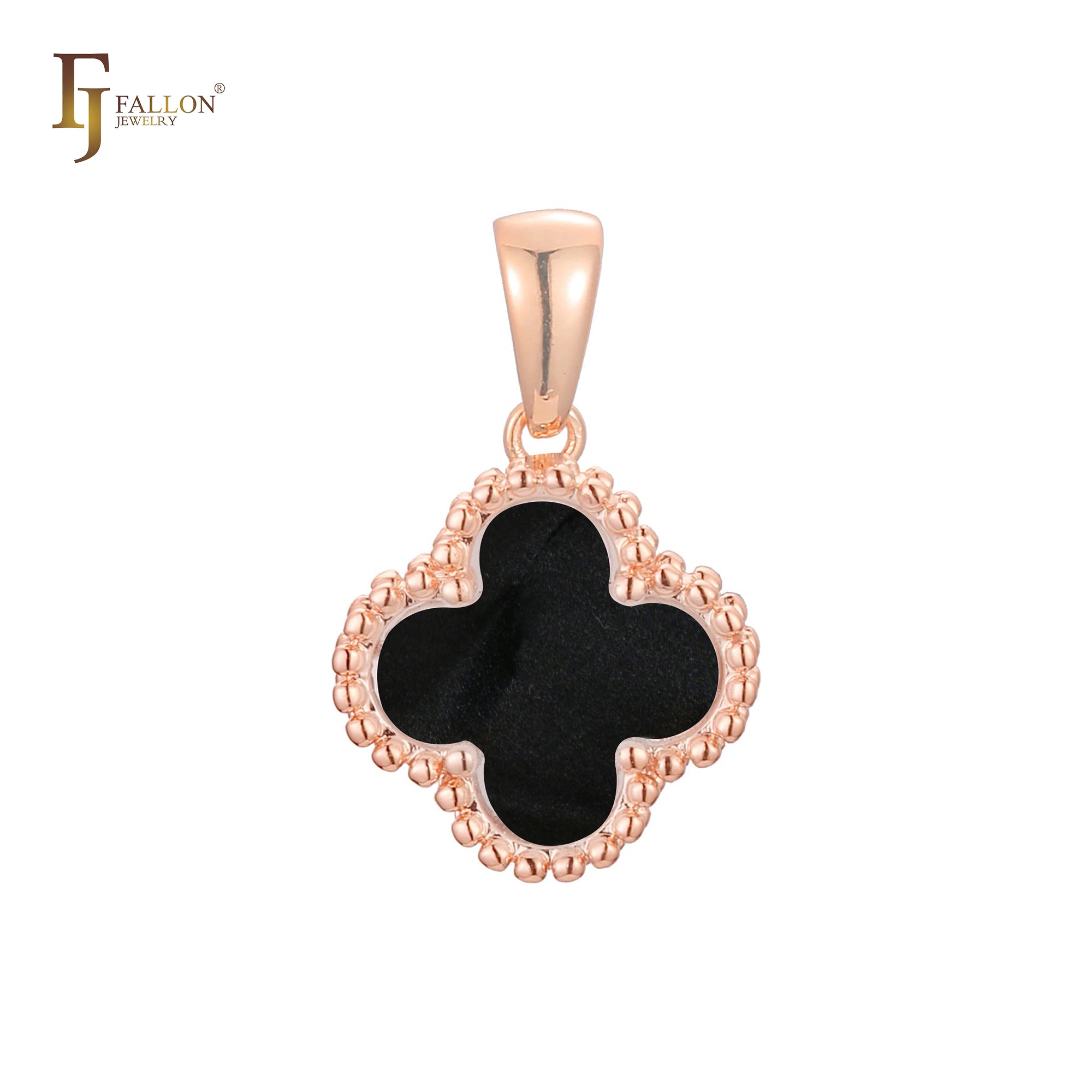 Lucky colorful Clover Rose Gold, 14K Gold, white Gold pendant