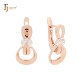 Interlocking knot of 8 Rose Gold two tone Clip-On Earrings