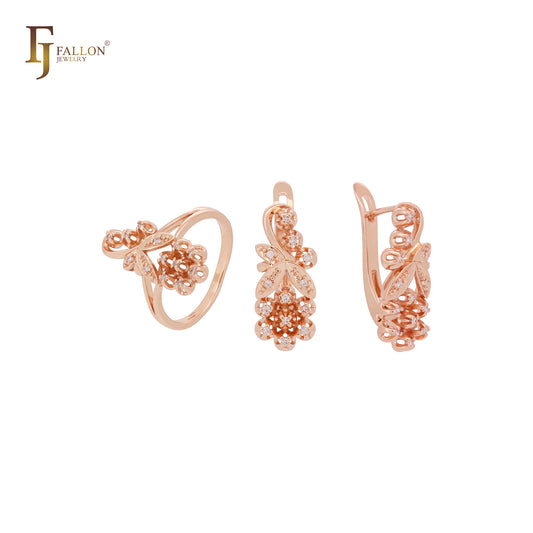 Paige's Grape Rose Gold Jewelry Set with Rings