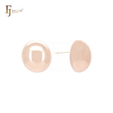 Glossy Half bead sphere shaped 14K Gold, Rose Gold, White Gold Stud Earrings