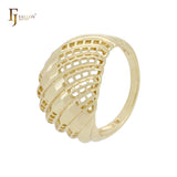 Hollow croissant shaped 14K Gold Fashion Rings