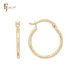 Textured Rope 14K Gold, Rose Gold, White Gold Hoop Earrings