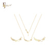 Angels wing with white CZs with hearts 14K Gold, Rose Gold Necklace