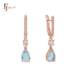 Elegant solitaire drop CZs Rose Gold Clip-On Earrings