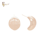 Curved banana shaped 14K Gold, Rose Gold, White Gold Stud Earrings