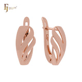 Big leave of rows Rose Gold Clip-On Earrings