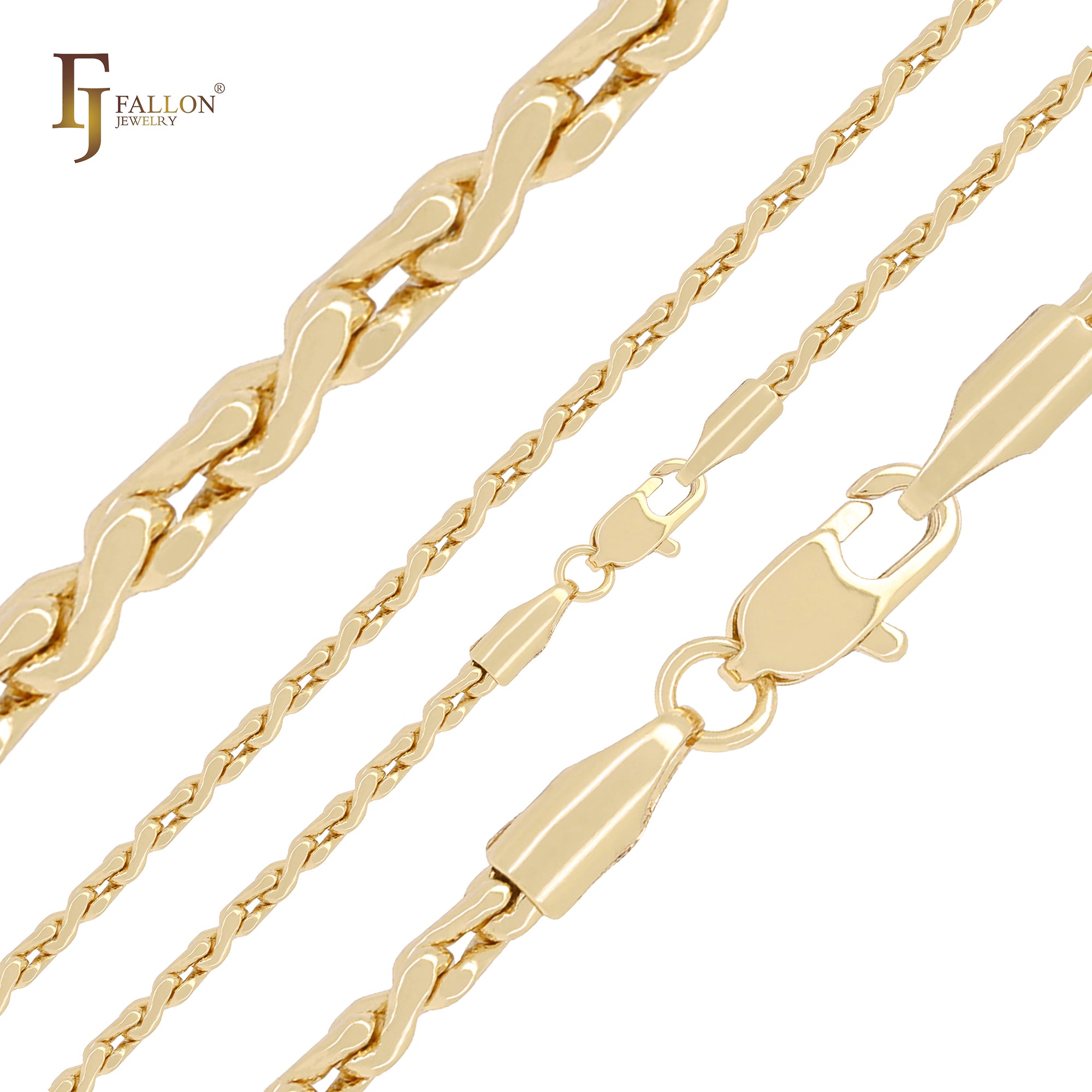 Twisted cable hollow fancy S link Rose Gold chains