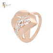 Overlapping rose petals Rose Gold two tone Fashion Rings