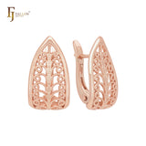 Leaves of filigree Rose Gold Clip-On Earrings