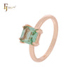 Apple green cushion cut Solitaire Rose Gold CZ Engagement Rings