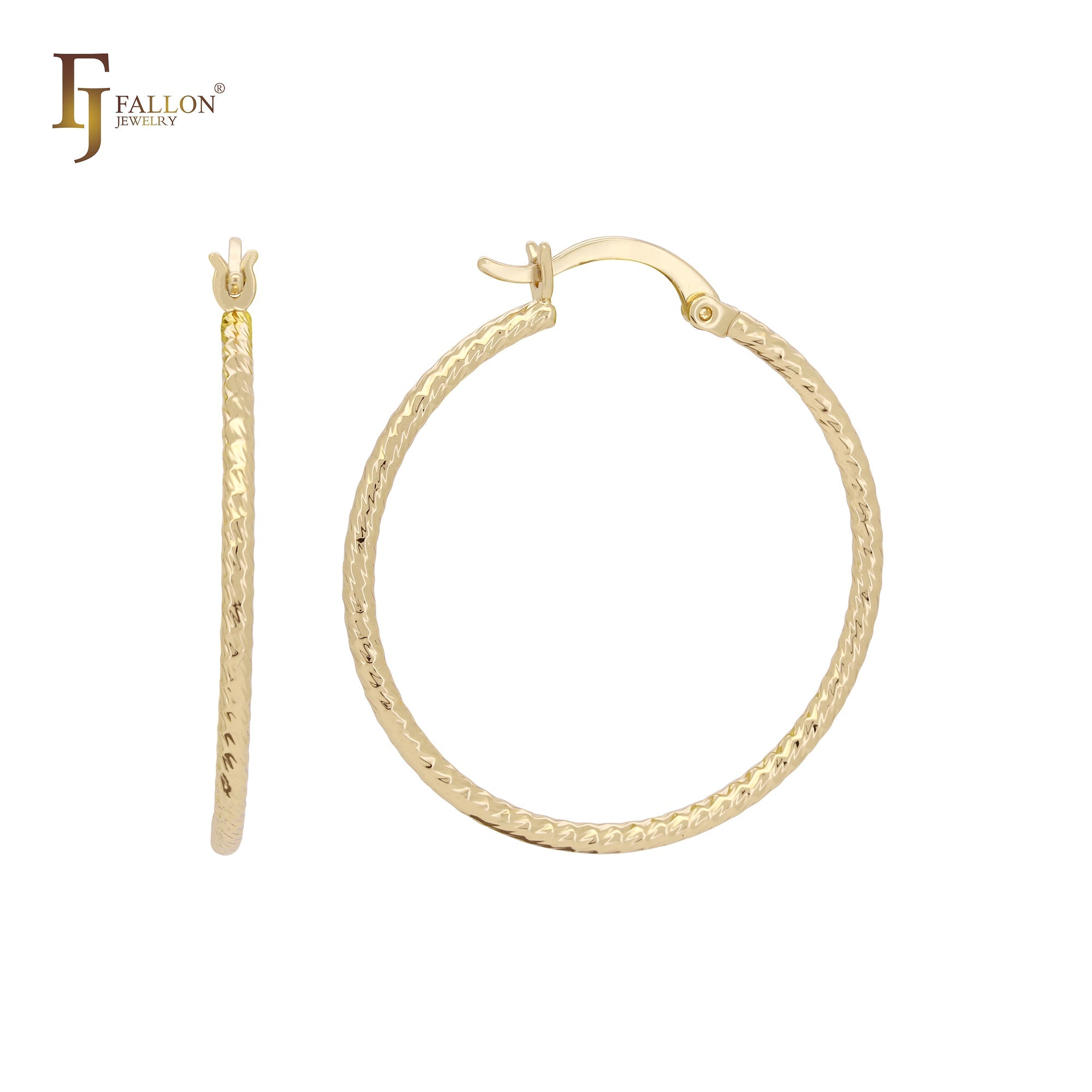 Twisted tiny rope textured minimalism elegant 14K Gold, Rose Gold Hoop Earrings