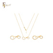 Ribbon of love with white CZs 14K Gold Necklace