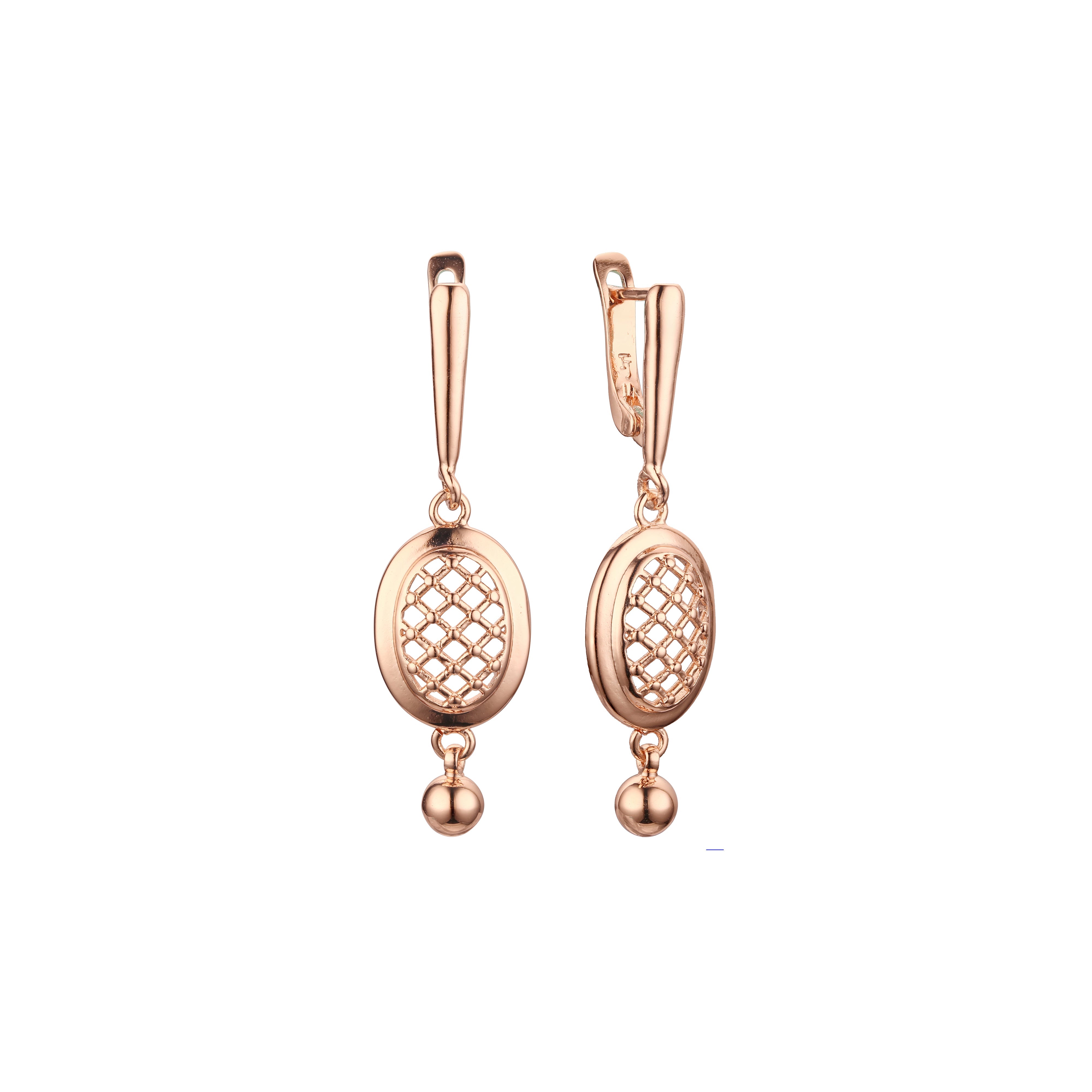 Rose Gold earrings with beads