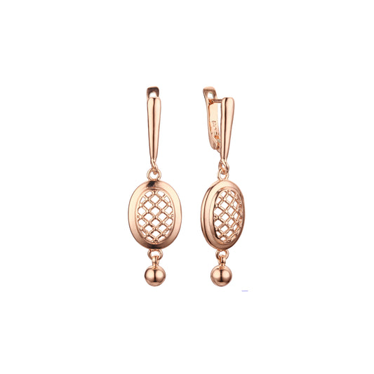 Pendientes de oro rosa con perlas