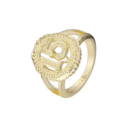 Fashion 15 anniversary 14k gold rings