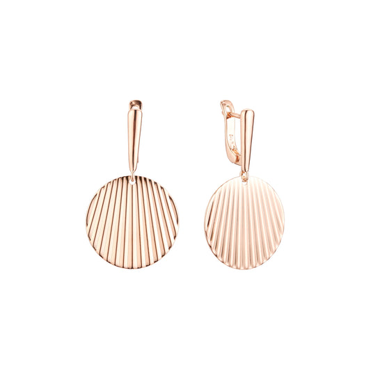 Aretes pequeños pétalos de rosa en Oro de 14K, baño de Oro Rosa colores