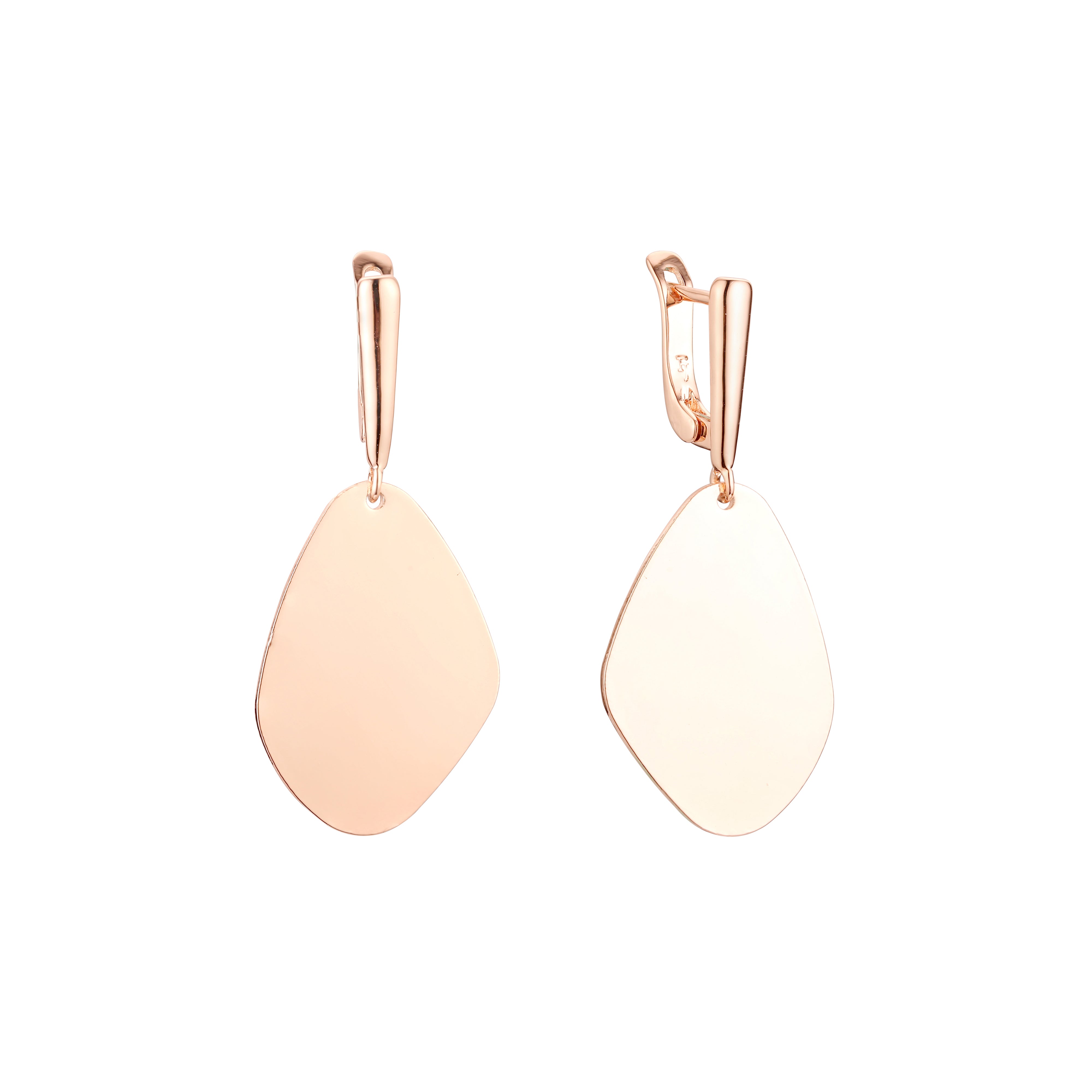 Little rose petal earrings in 14K Gold, Rose Gold plating colors