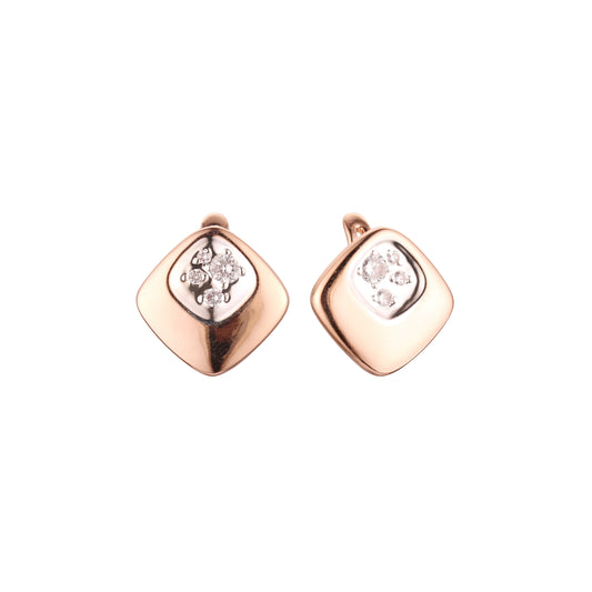 Rose Gold two tone earrings