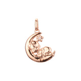 Pingente de bebê em ouro 14K, ouro rosa com duas cores de revestimento