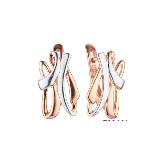 Earrings in Rose Gold, two tone plating colors