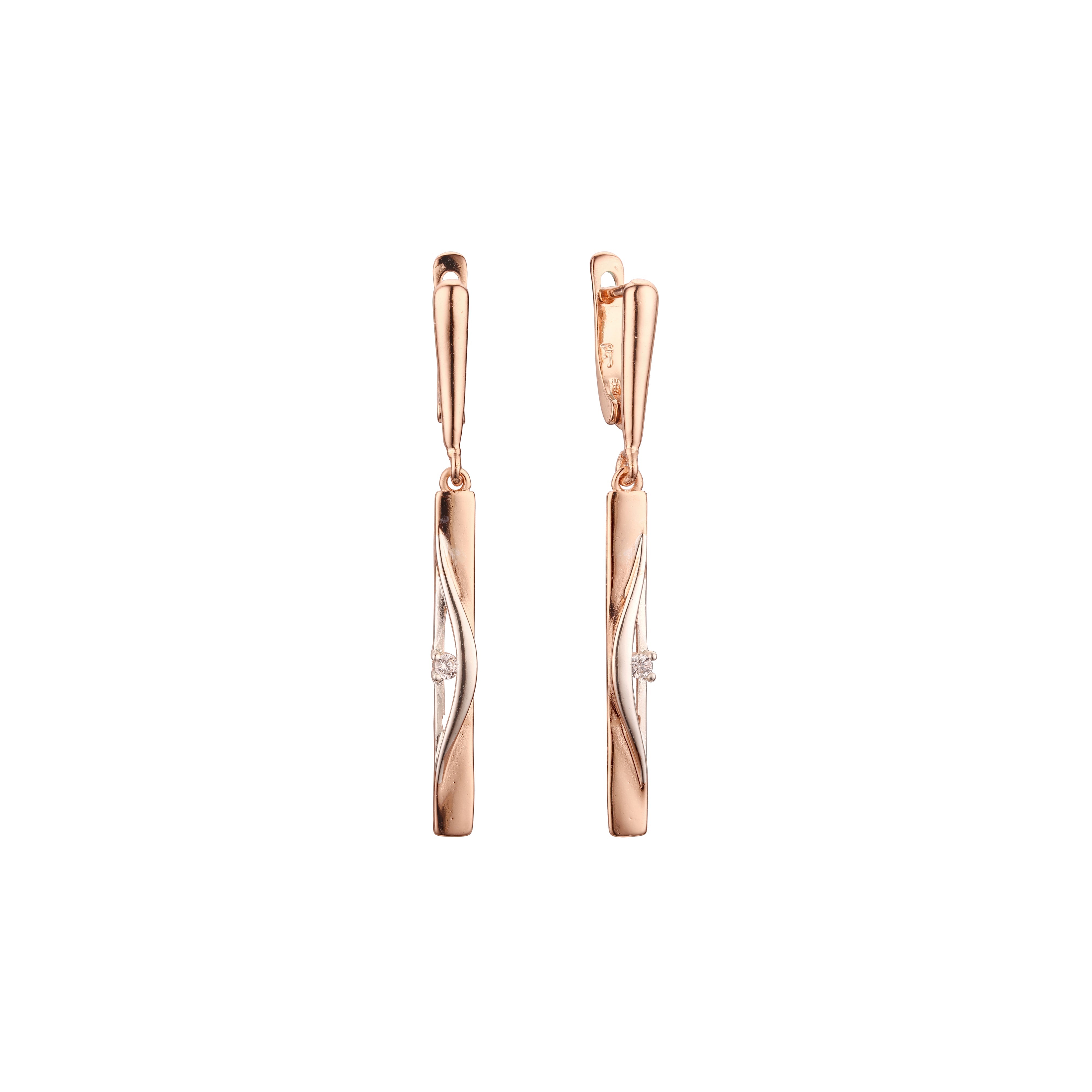 Rose Gold two tone earrings