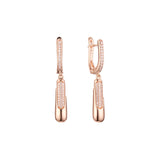 Brincos Cluster cz drop ouro 14K, ouro 18K, ouro rosa