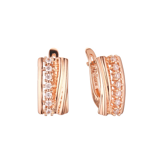 Earrings in Rose Gold, two tone plating colors