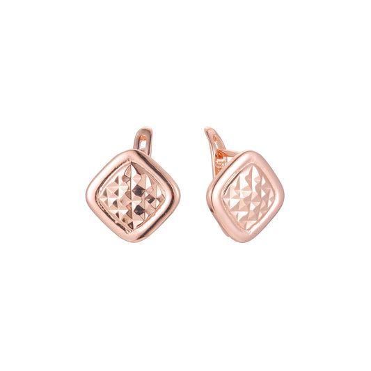 Brincos em ouro 14K, ouro rosa, duas cores de revestimento